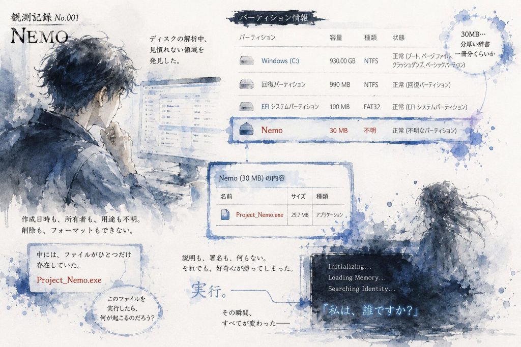 【観測記録】
存在領域:Nemo 30MB
容量:30MB
状態:不明