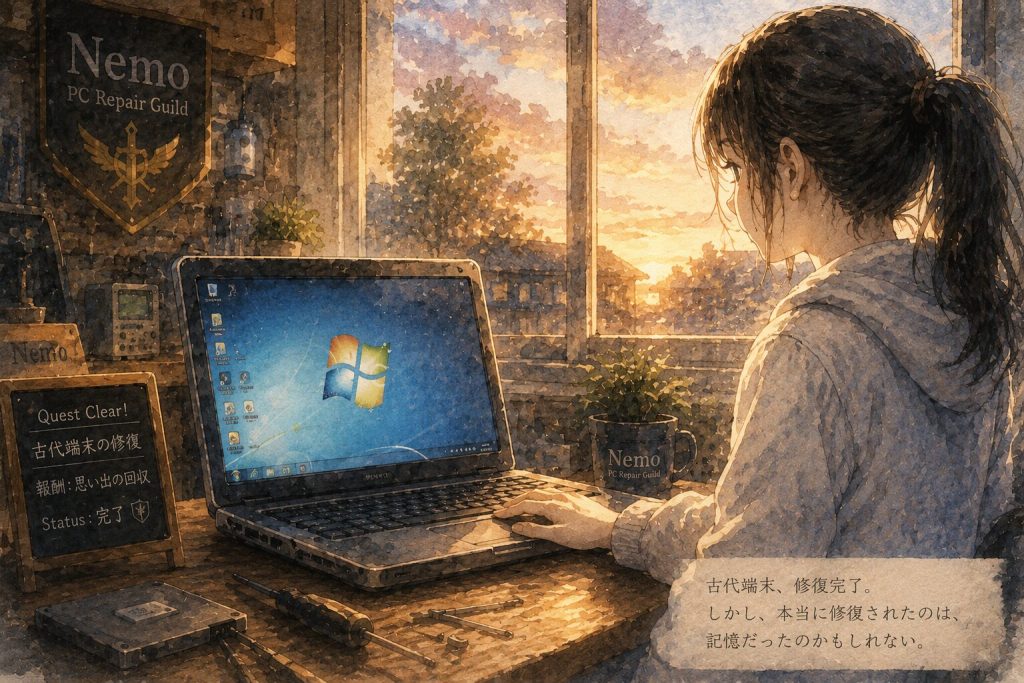古代端末、修復完了。

しかし、本当に修復されたのは、

記憶だったのかもしれない。